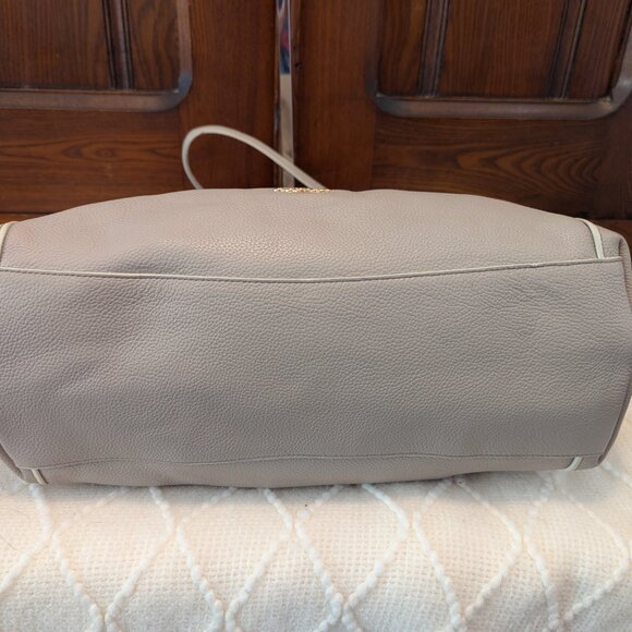 COACH Edie Leather Shoulder Bag #35926 Light Grey/Birch/Chalk - Picture 6 of 16